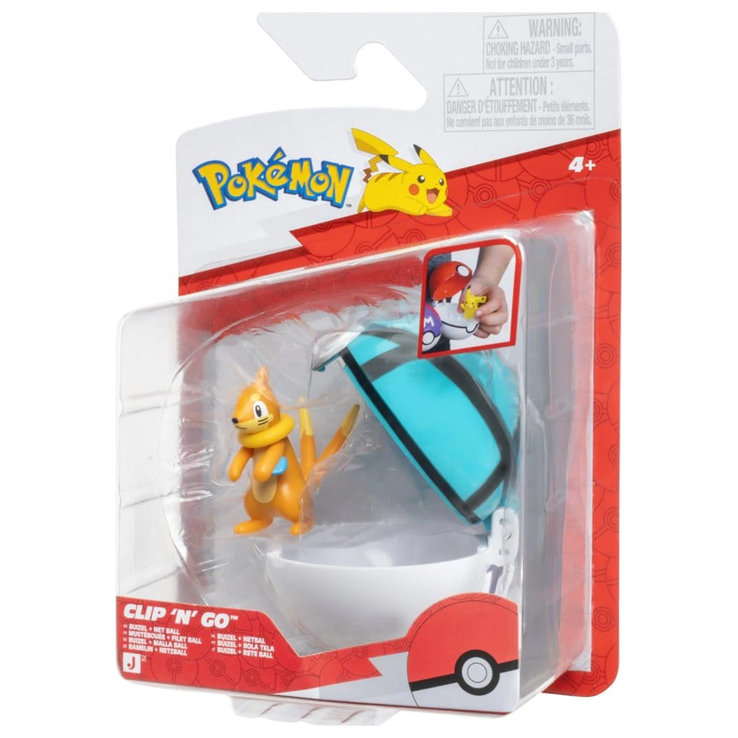 Pokémon Clip 'n' Go akcijska figura Buizel & Net Ball fotografija izdelka