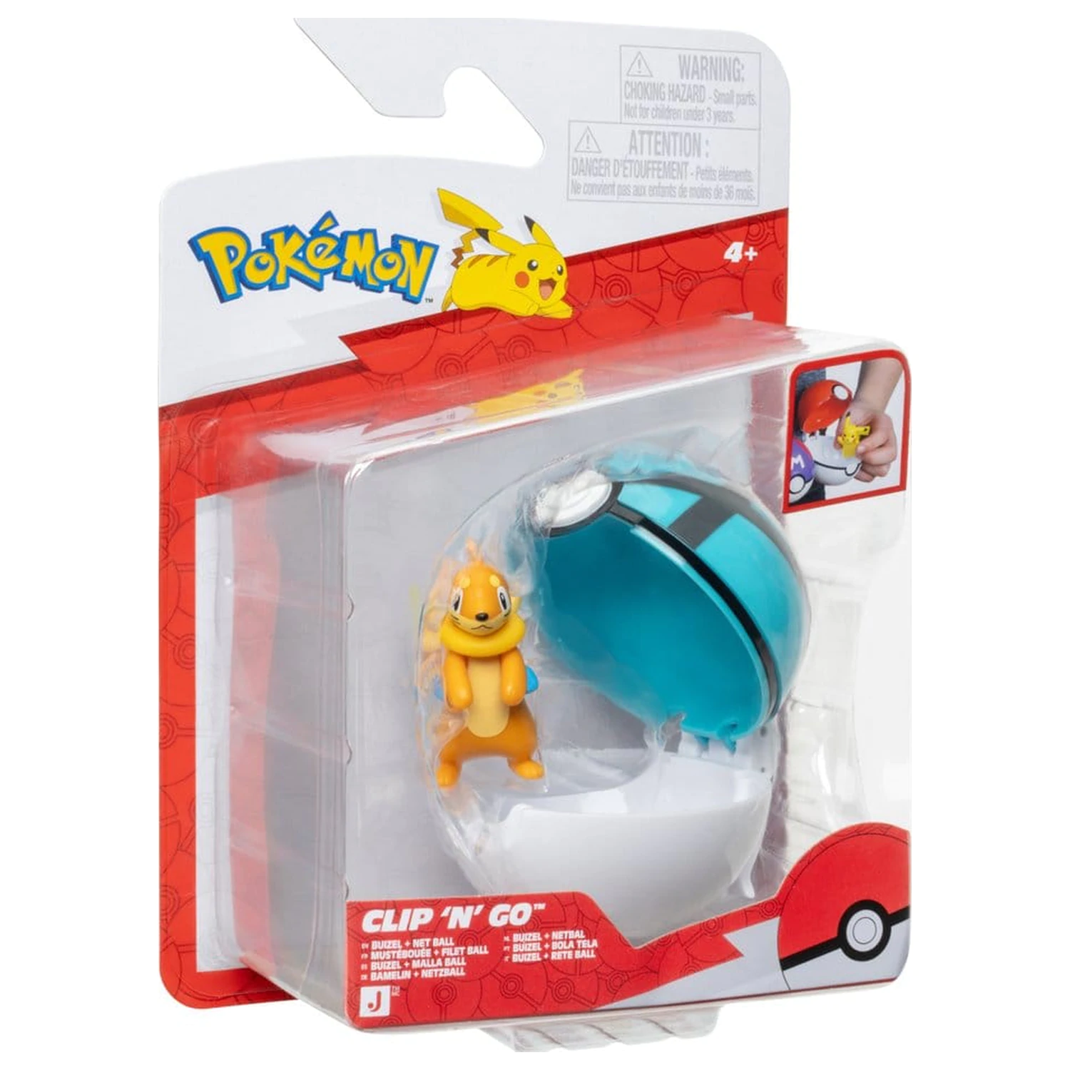 Pokémon Clip 'n' Go akcijska figura Buizel & Net Ball fotografija izdelka