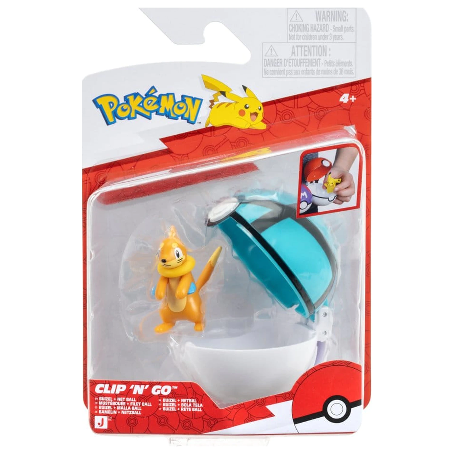 Pokémon Clip 'n' Go akcijska figura Buizel & Net Ball fotografija izdelka