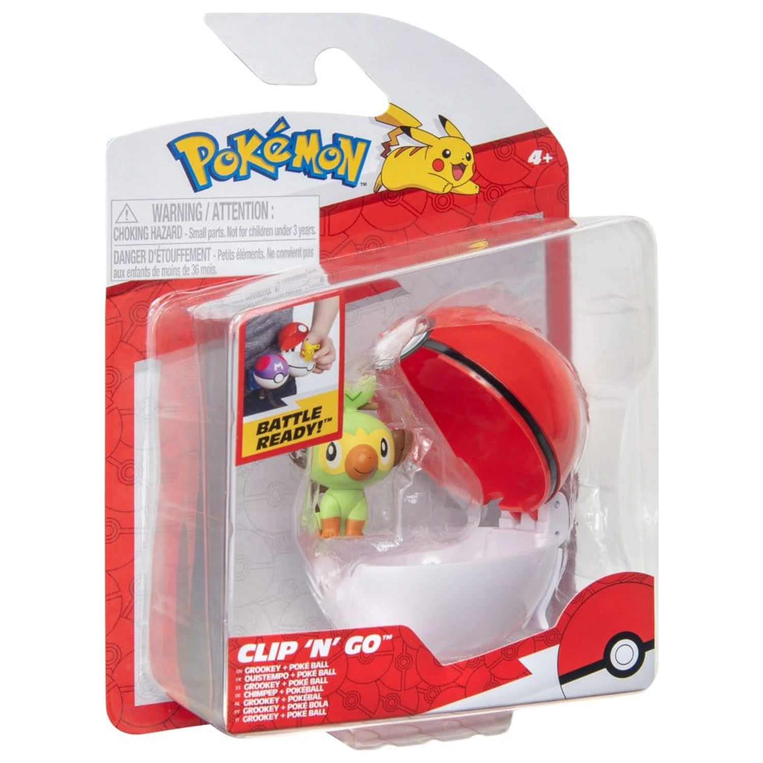 Pokémon Clip 'n' Go Akcijska figura Val 21 Grookey & Poké Ball fotografija izdelka
