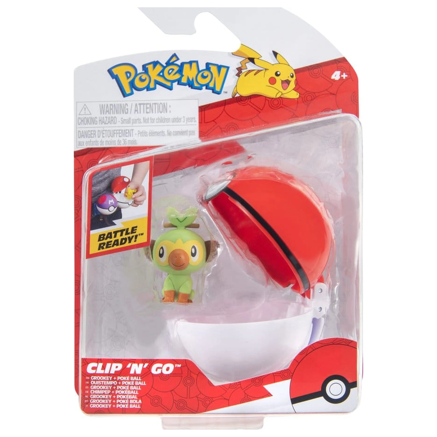 Pokémon Clip 'n' Go Akcijska figura Val 21 Grookey & Poké Ball fotografija izdelka