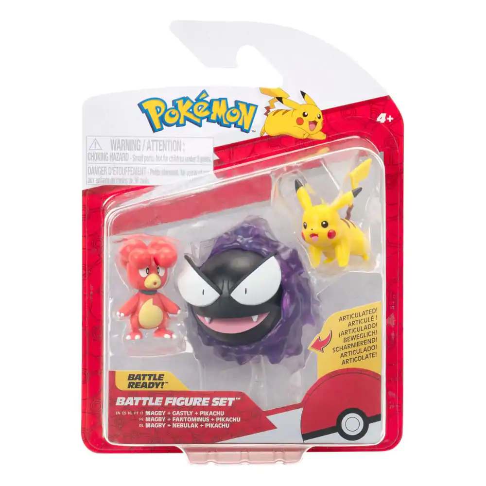 Pokémon First Partner Bojni figurice, komplet 3 paketi figuric Magby, Pikachu & Gastly fotografija izdelka