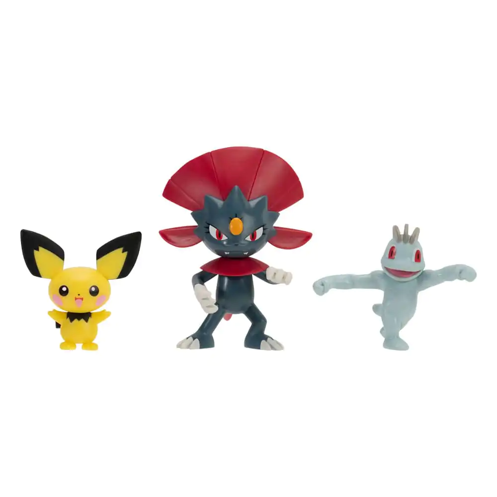 Pokémon First Partner Battle Figure Set Komplet figuric 3-pack Pichu, Machop, & Weavile fotografija izdelka