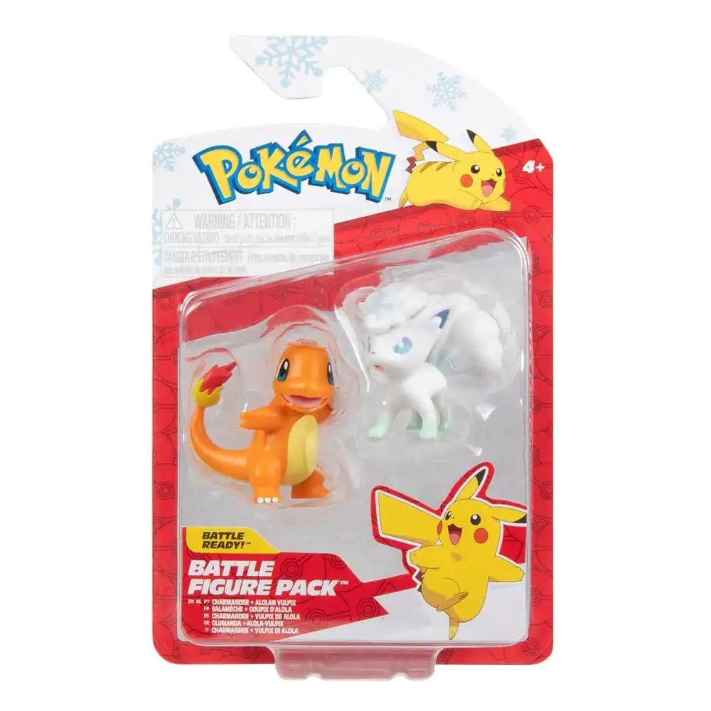 Pokémon First Partner Battle Figure Set Figure 2-Pack Holiday Charmander #2 & Alolan Vulpix - Set figuric za bitko, 2-Pack fotografija izdelka