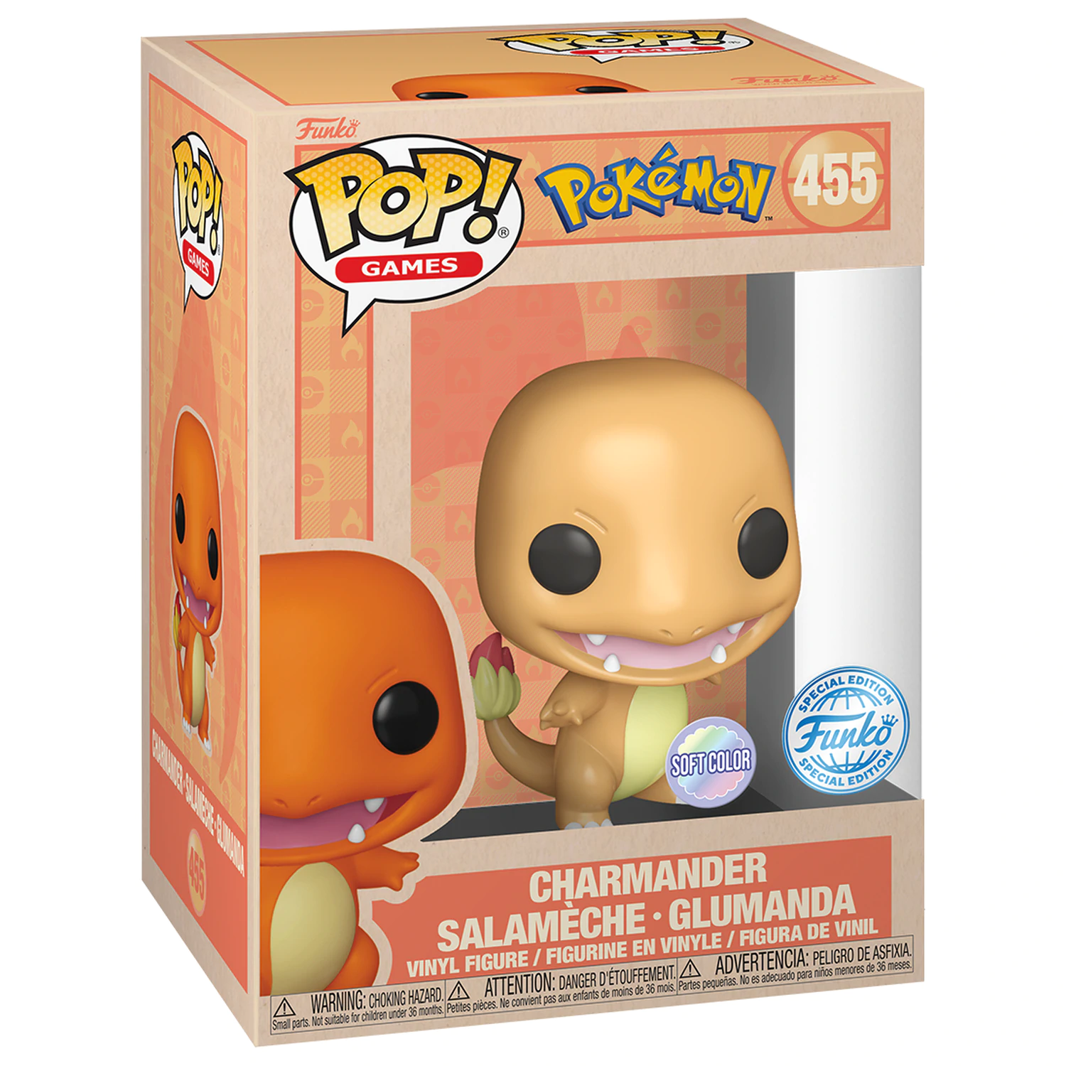 Pokemon Funko POP! Animacija vinilna figura Charmander (SftClr) Ekskluzivna verzija 9 cm fotografija izdelka