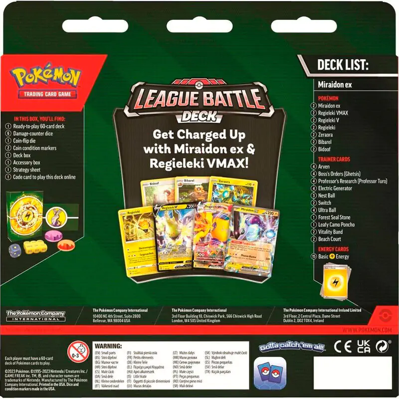 Pokemon League Battle Deck Miraidon Ex zbirateljska igra s kartami fotografija izdelka