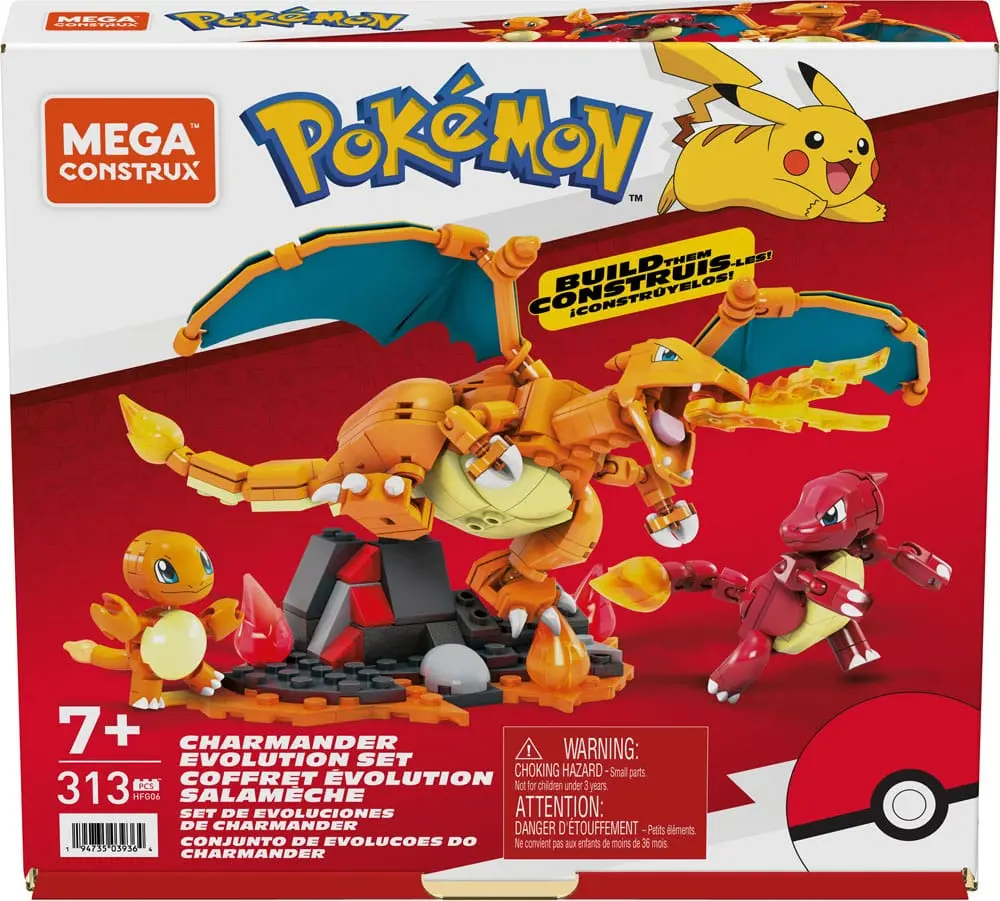 Pokémon Mega Construx gradbeni set komplet za evolucijo Charmanderja fotografija izdelka