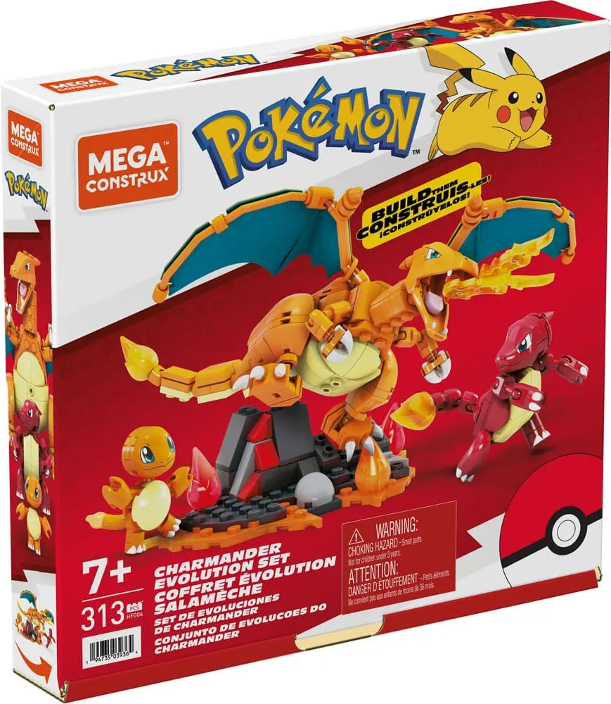 Pokémon Mega Construx gradbeni set komplet za evolucijo Charmanderja fotografija izdelka