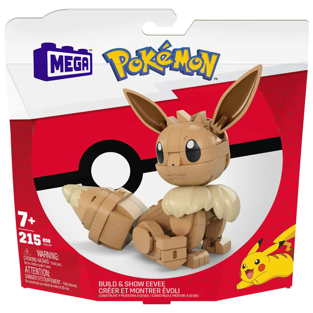 Pokémon Mega Construx gradbeni set Sestavi & Pokaži Eevee 13 cm fotografija izdelka