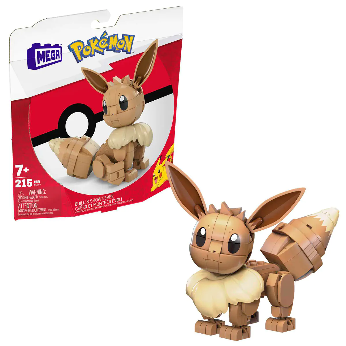 Pokémon Mega Construx gradbeni set Sestavi & Pokaži Eevee 13 cm fotografija izdelka