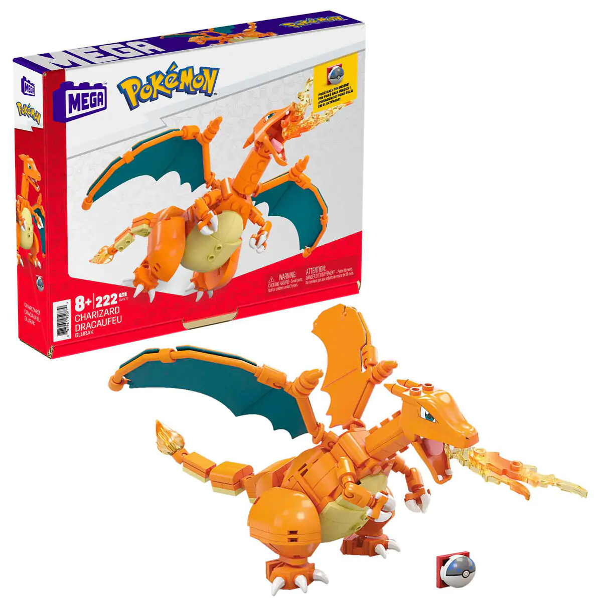 Pokémon Mega Construx Wonder Builders gradbeni set Charizard 10 cm fotografija izdelka