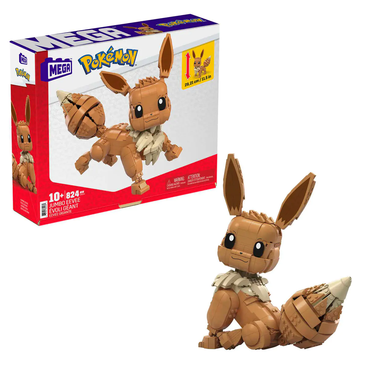 Pokémon Mega Construx Wonder Builders gradbeni set Jumbo Eevee 29 cm fotografija izdelka