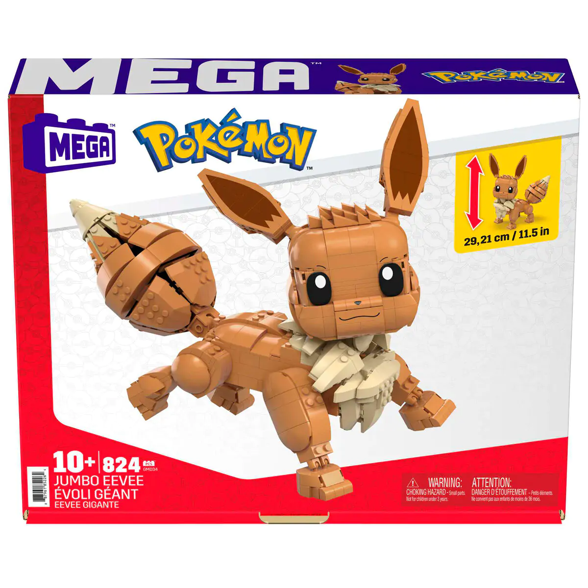 Pokémon Mega Construx Wonder Builders gradbeni set Jumbo Eevee 29 cm fotografija izdelka
