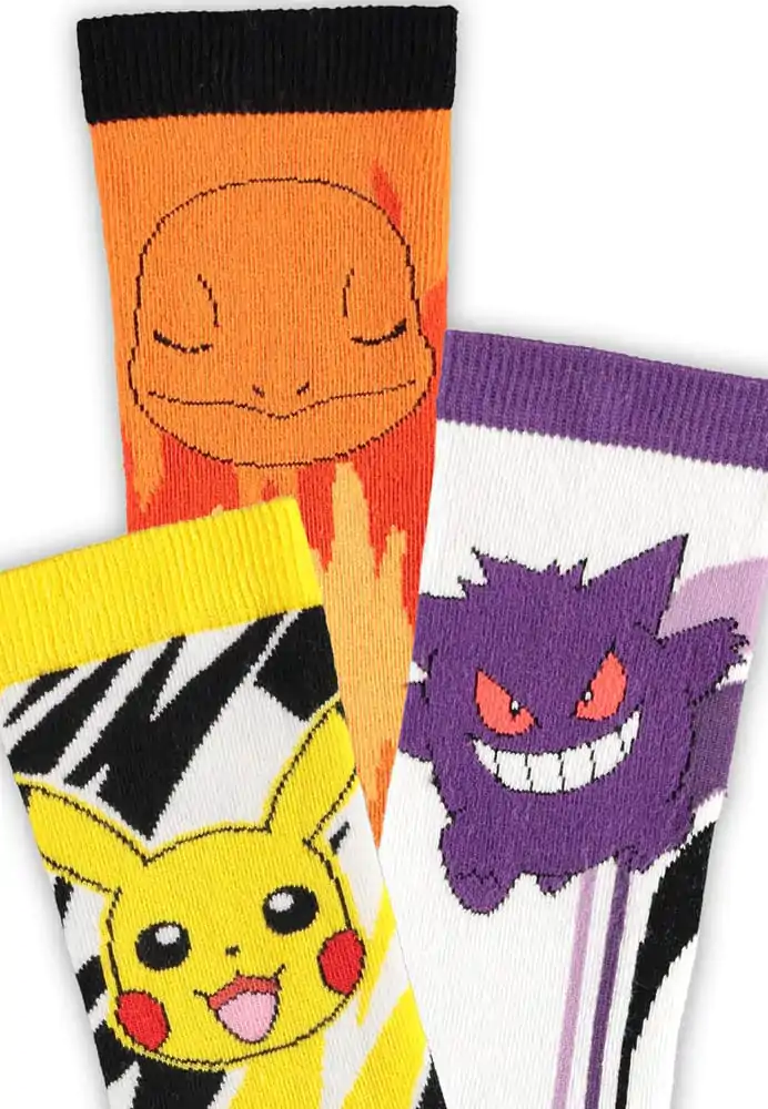 Pokémon Nogavice 3-Pack Pikachu, Charmander, Gengar 39-42 fotografija izdelka