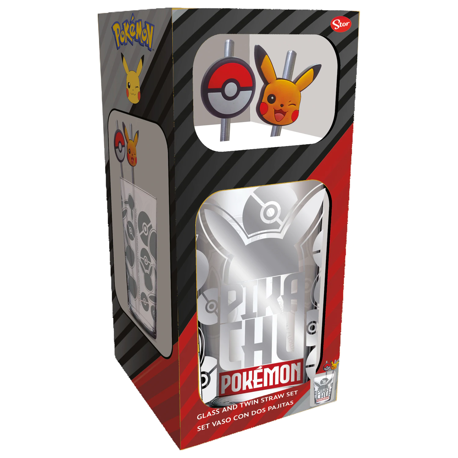 Pokémon Pikachu stekleni kozarec s slamice fotografija izdelka