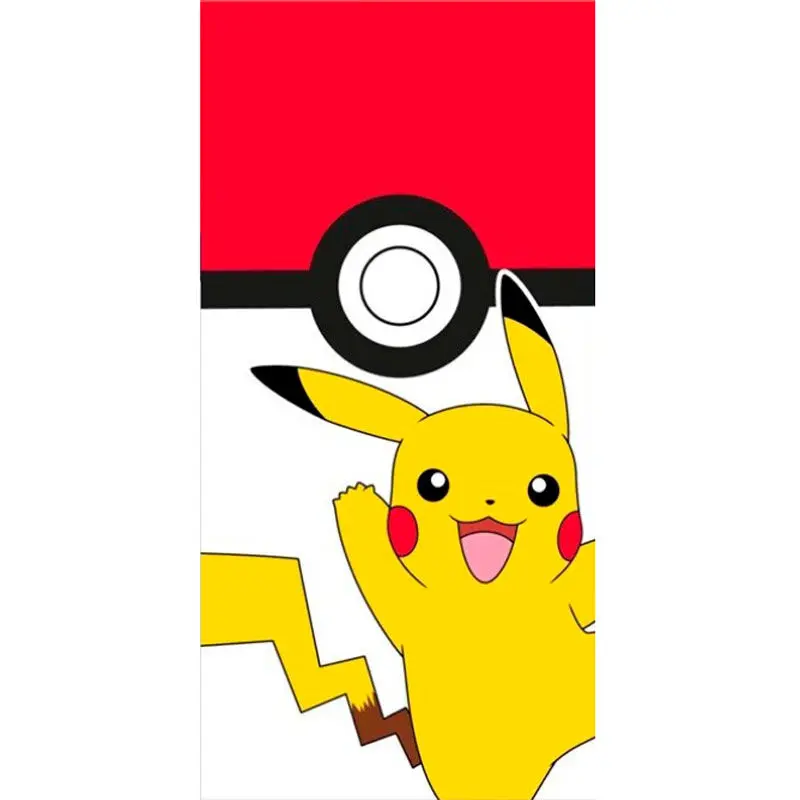 Pokemon Pikachu Pokeball bombažna brisača za plažo fotografija izdelka