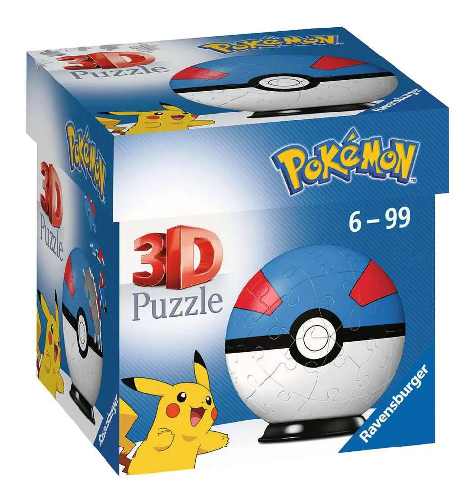 Pokémon 3D sestavljanka Pokéballs: Great Ball (55 kosov) fotografija izdelka