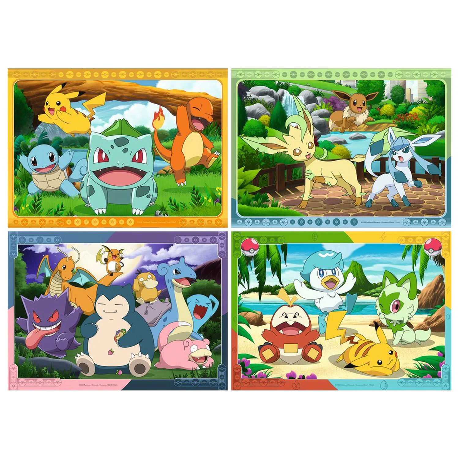 Pokemon puzzle 4x100 kosov fotografija izdelka