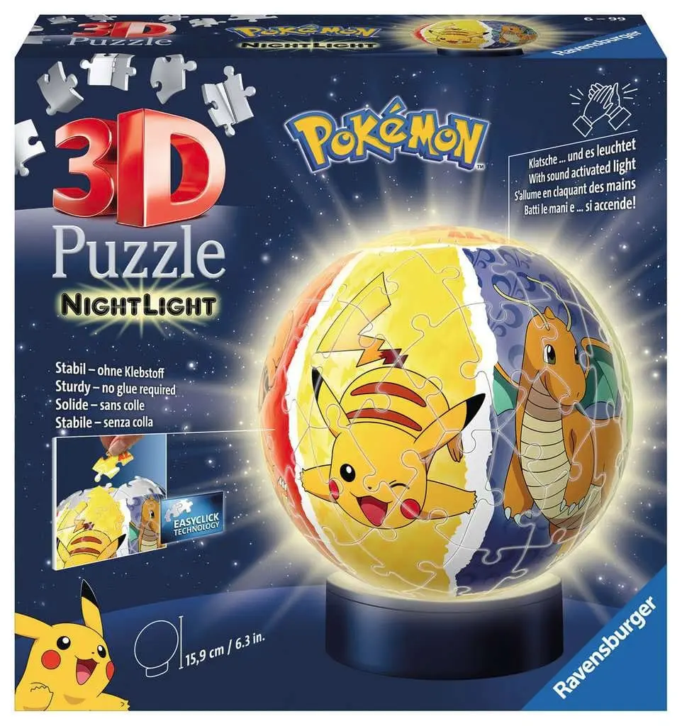 Pokémon 3D sestavljanka Nočna lučka žoga (72 kosov) fotografija izdelka