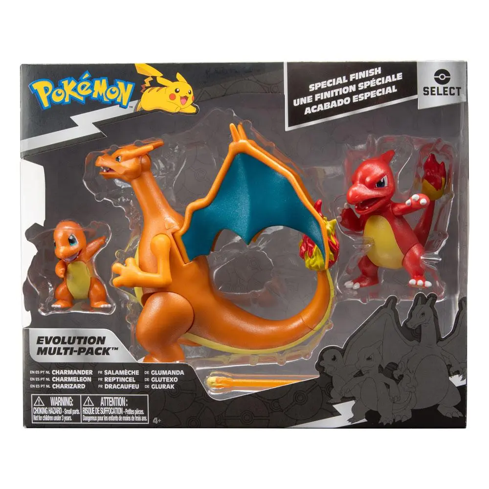 Pokémon Select akcijske figure 3-paket Evolution Charmander, Charmeleon, Charizard fotografija izdelka