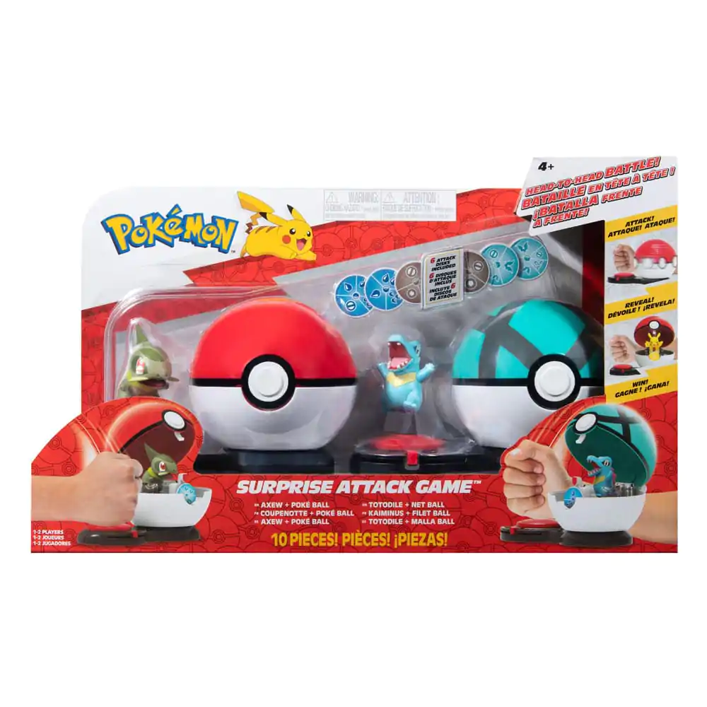 Pokémon Surprise Attack igra Axew & Poké Ball proti Totodile & Mreža Ball fotografija izdelka