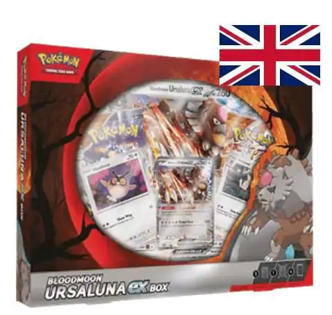 Pokémon TCG Bloodmoon Ursaluna EX Škatla November 2024 *Angleška Različica* fotografija izdelka