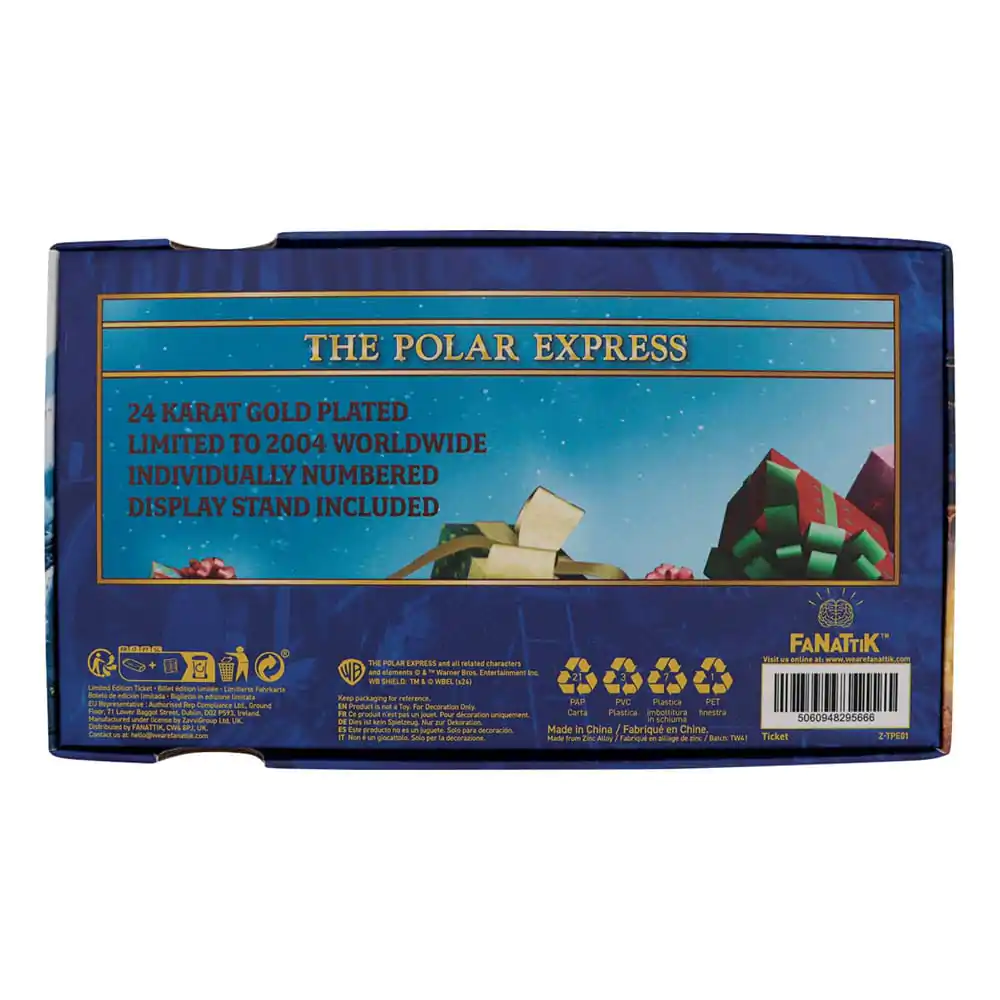 Replika vozovnice za vlak Polar Express, prevlečena z 24k zlatom, Limited Edition fotografija izdelka