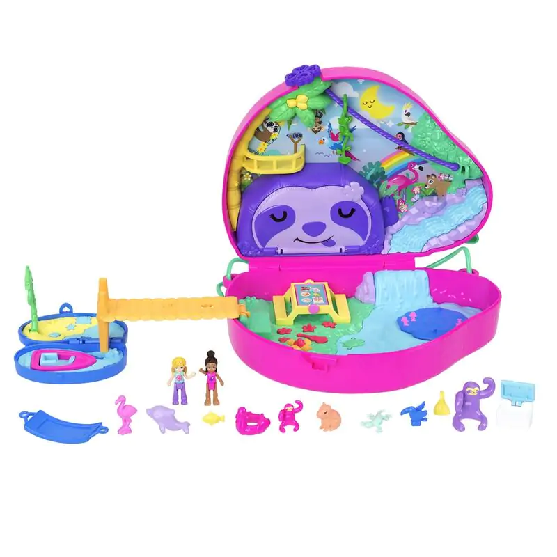 Polly Pocket Family of Sloths 2 v 1 komplet skrinje za igranje fotografija izdelka