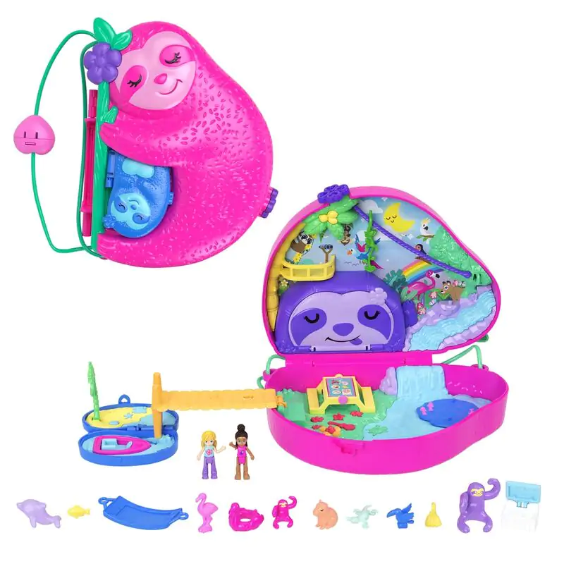 Polly Pocket Family of Sloths 2 v 1 komplet skrinje za igranje fotografija izdelka