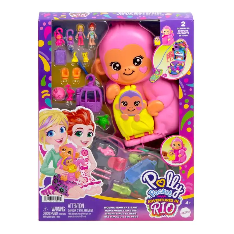 Polly Pocket Mama opica in dojenček torba set za igro fotografija izdelka