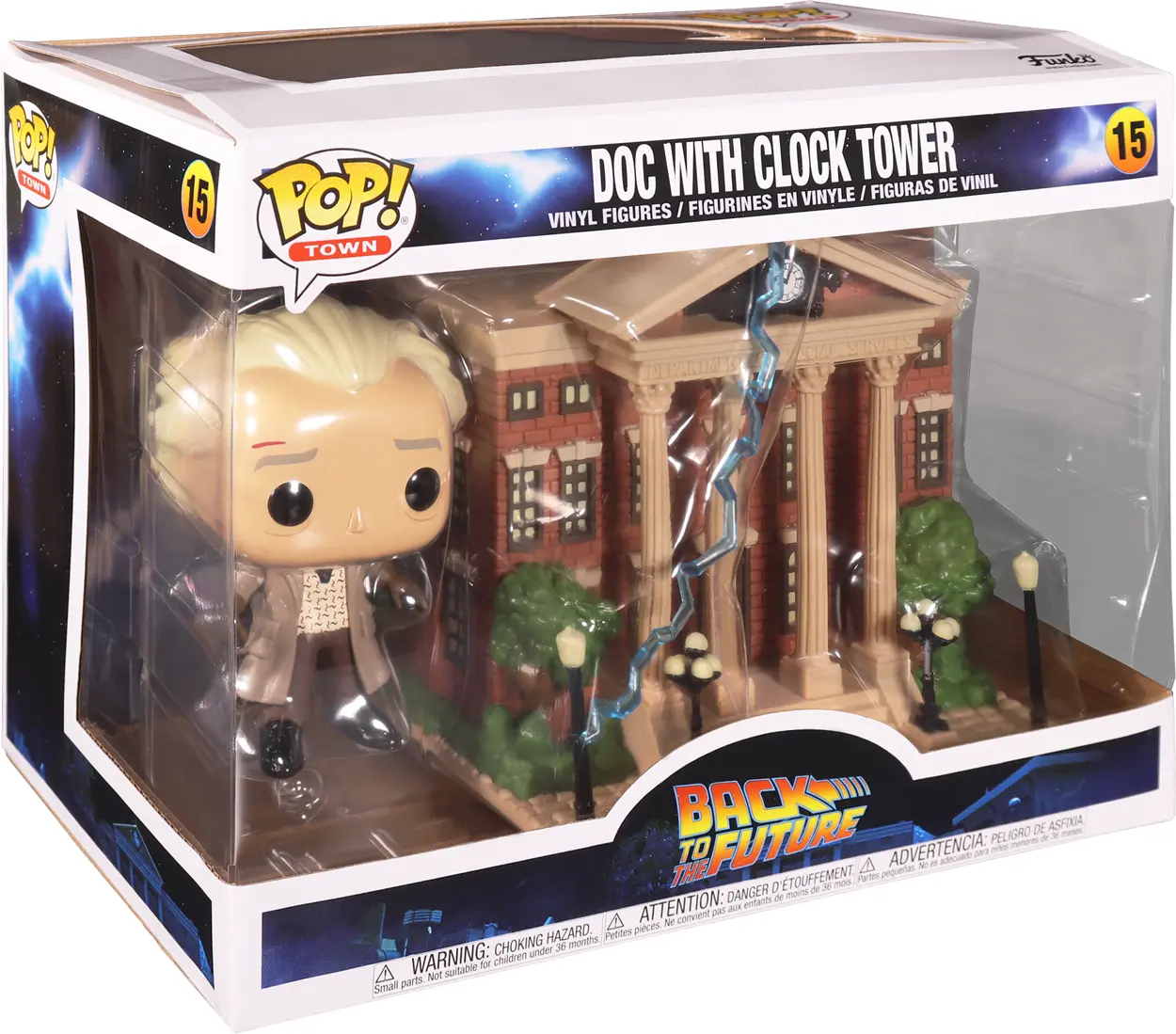 Back to the Future POP! Town Vinyl Figura Doc s stolpom z uro 9 cm fotografija izdelka