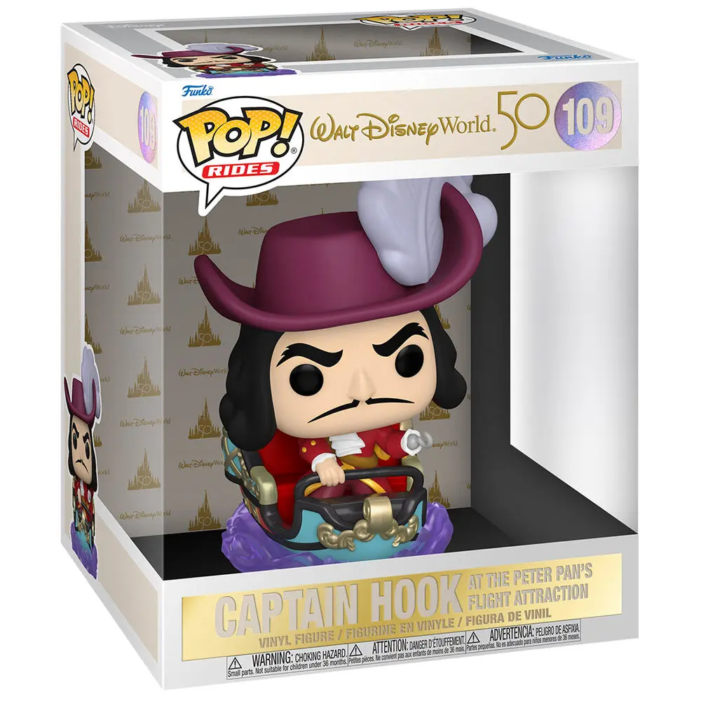 Walt Disney World 50th Anniversary POP! Rides Vinilna Figura Hook na Peter Pan Flight 15 cm fotografija izdelka