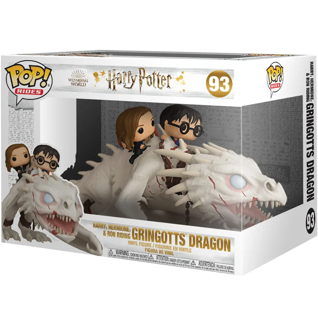 Funko POP! Rides Vinil Figura Harry Potter Zmaj Gringotts, Harry, Ron in Hermiona fotografija izdelka
