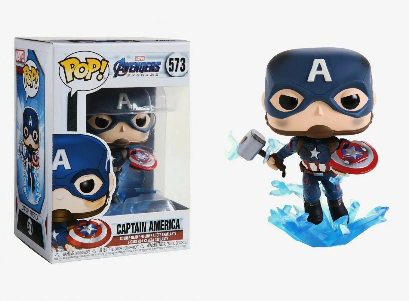 Avengers: Endgame POP! Movies Vinil Figura Captain America z zlomljenim ščitom & Mjölnir 9 cm fotografija izdelka