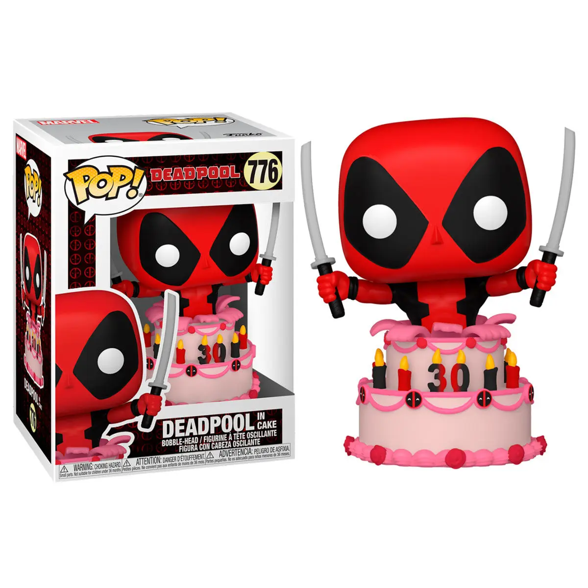 Marvel Deadpool 30th Anniversary POP! Vinilna Figura Deadpool in Torta 9 cm fotografija izdelka