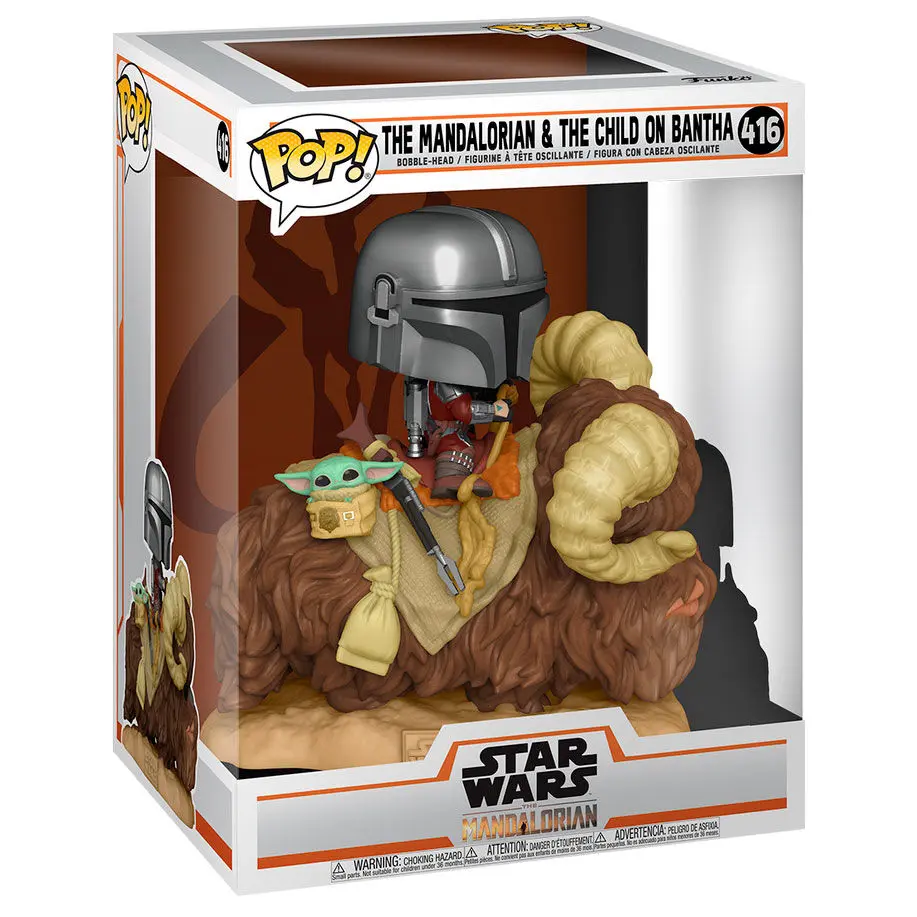 Star Wars The Mandalorian POP! Deluxe Vinil Figura The Mandalorian on Wantha with Child in Bag 9 cm fotografija izdelka