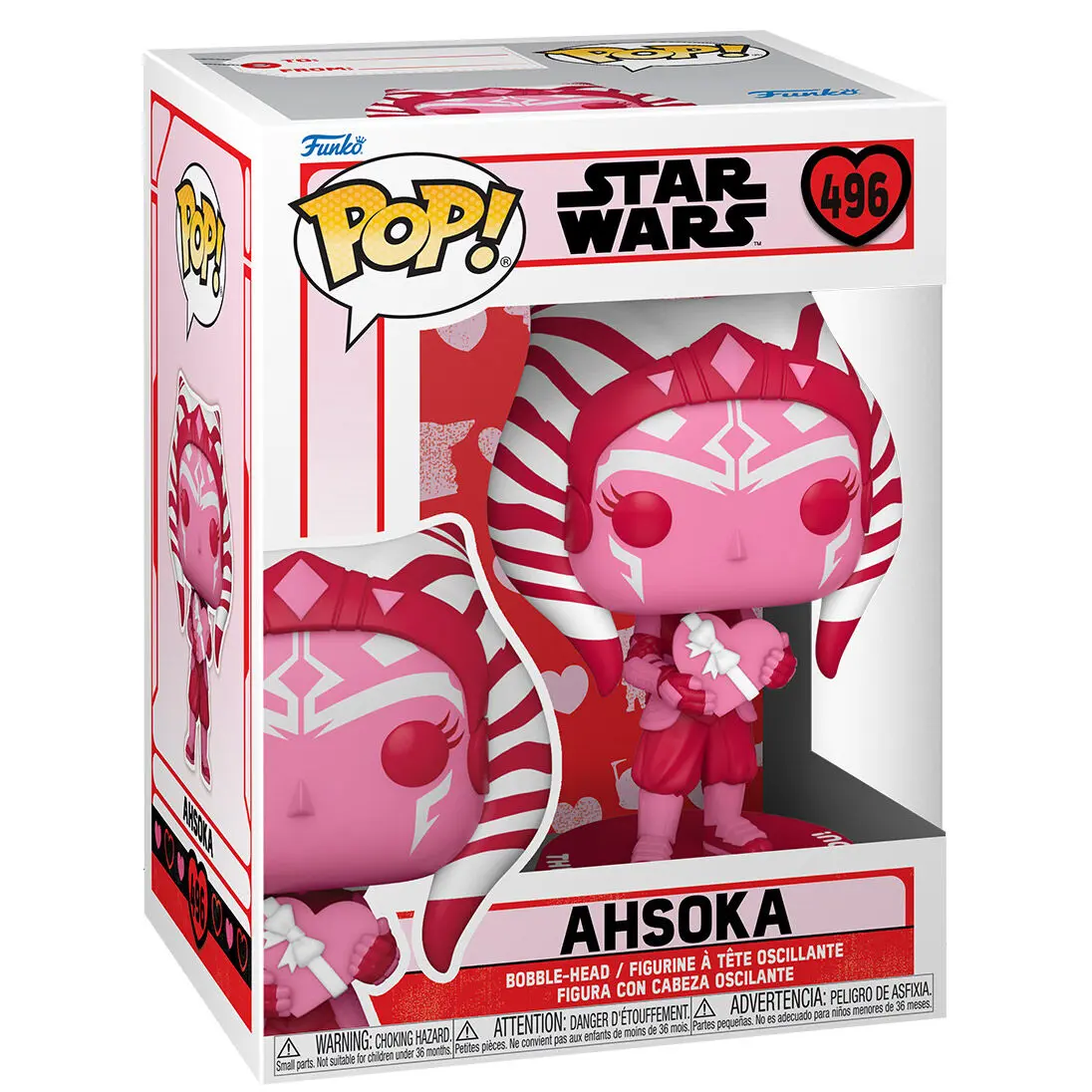 Star Wars Valentines POP! Star Wars Vinyl Figurica Ahsoka 9 cm fotografija izdelka