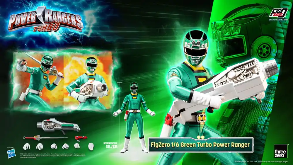 Power Rangers Turbo FigZero akcijska figura 1/6 Green Turbo Power Ranger 30 cm fotografija izdelka