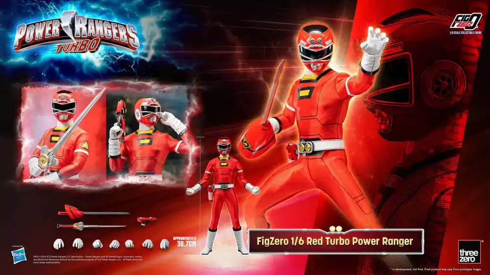 Power Rangers Turbo FigZero akcijska figura 1/6 Red Turbo Power Ranger 30 cm fotografija izdelka