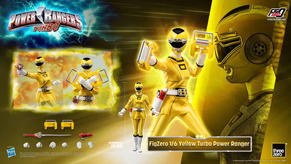 Power Rangers Turbo FigZero akcijska figura 1/6 Yellow Turbo Power Ranger 30 cm fotografija izdelka