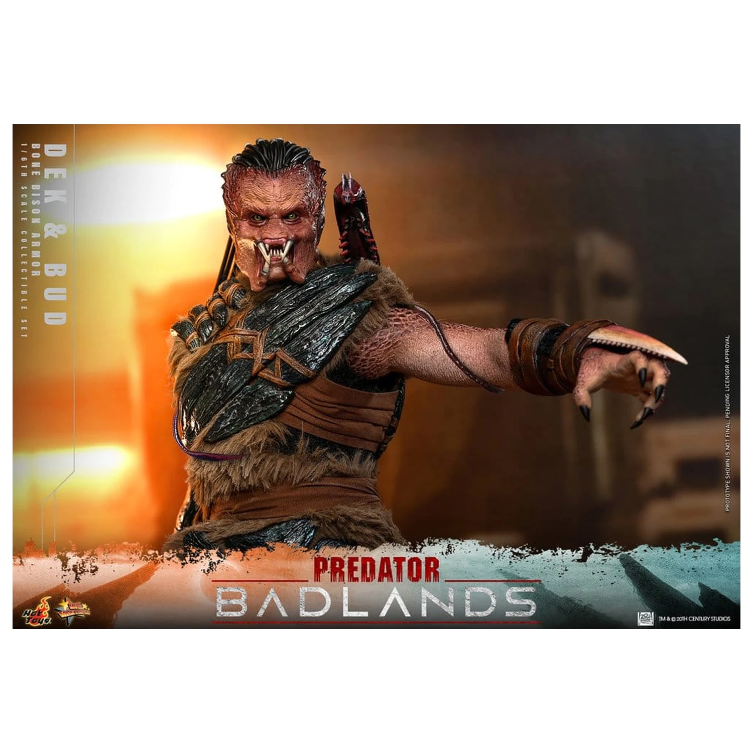 Predator: Badlands Movie Masterpiece akcijske figure 2-pak, 1/6 Dek (Bone Bison Armor) in Bud, 31 cm fotografija izdelka