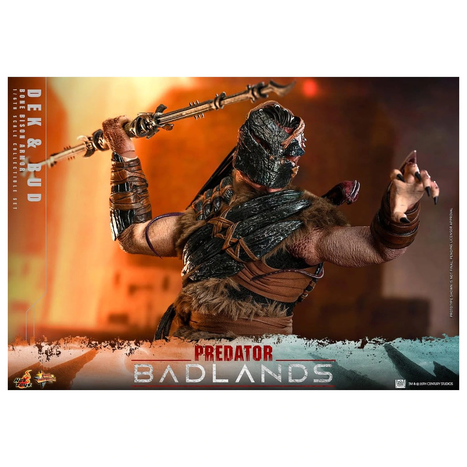 Predator: Badlands Movie Masterpiece akcijske figure 2-pak, 1/6 Dek (Bone Bison Armor) in Bud, 31 cm fotografija izdelka