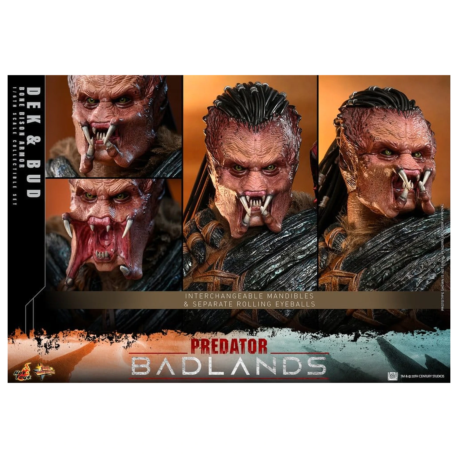 Predator: Badlands Movie Masterpiece akcijske figure 2-pak, 1/6 Dek (Bone Bison Armor) in Bud, 31 cm fotografija izdelka