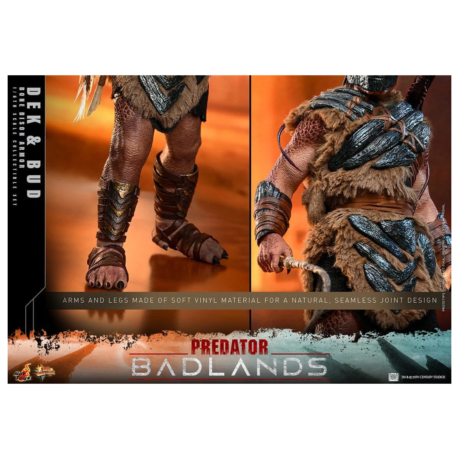 Predator: Badlands Movie Masterpiece akcijske figure 2-pak, 1/6 Dek (Bone Bison Armor) in Bud, 31 cm fotografija izdelka