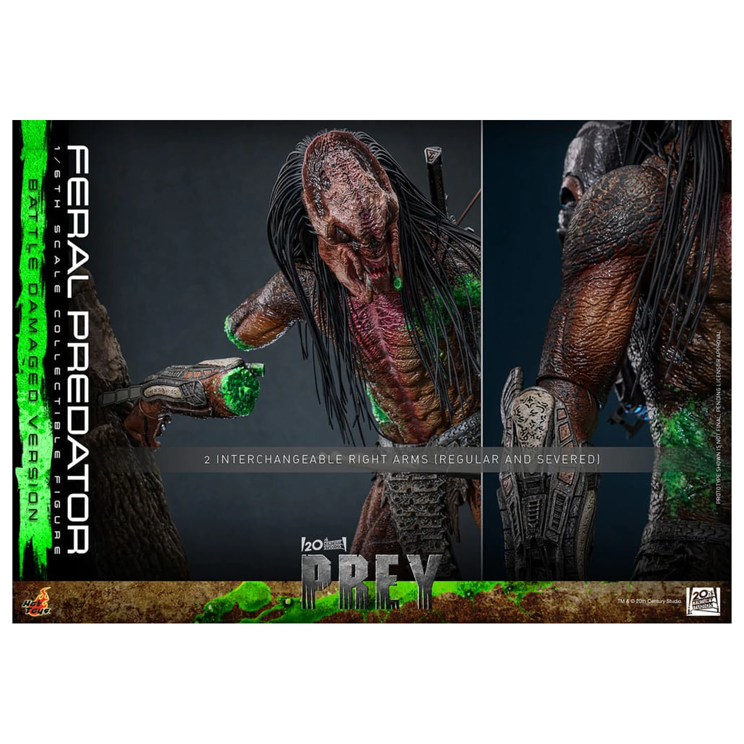 Prey Action Figure 1/6 Feral Predator (Battle Damaged Version) 37 centimetrov fotografija izdelka