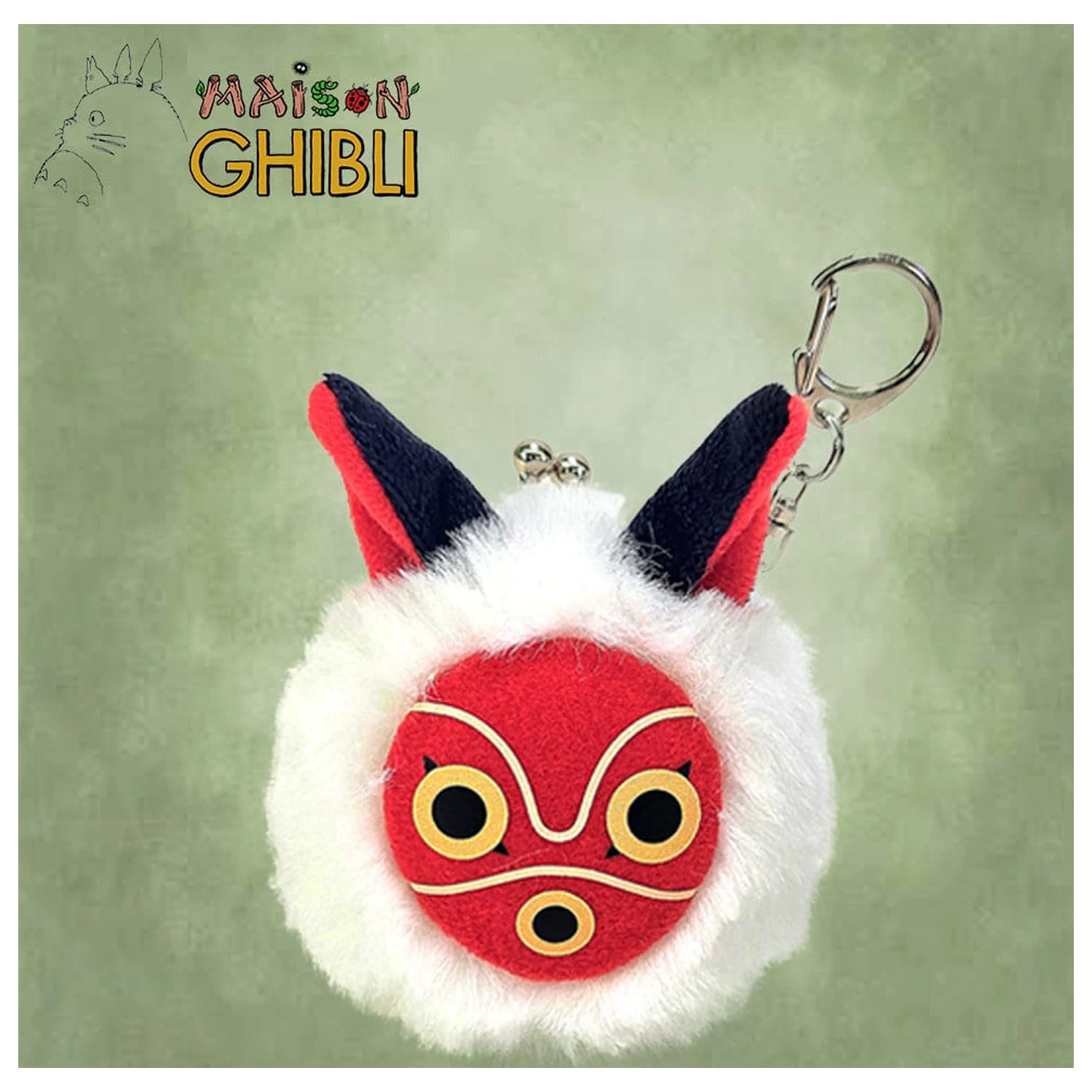 Princess Mononoke Funwari Mini plišasta denarnica za kovance San´s Mask fotografija izdelka