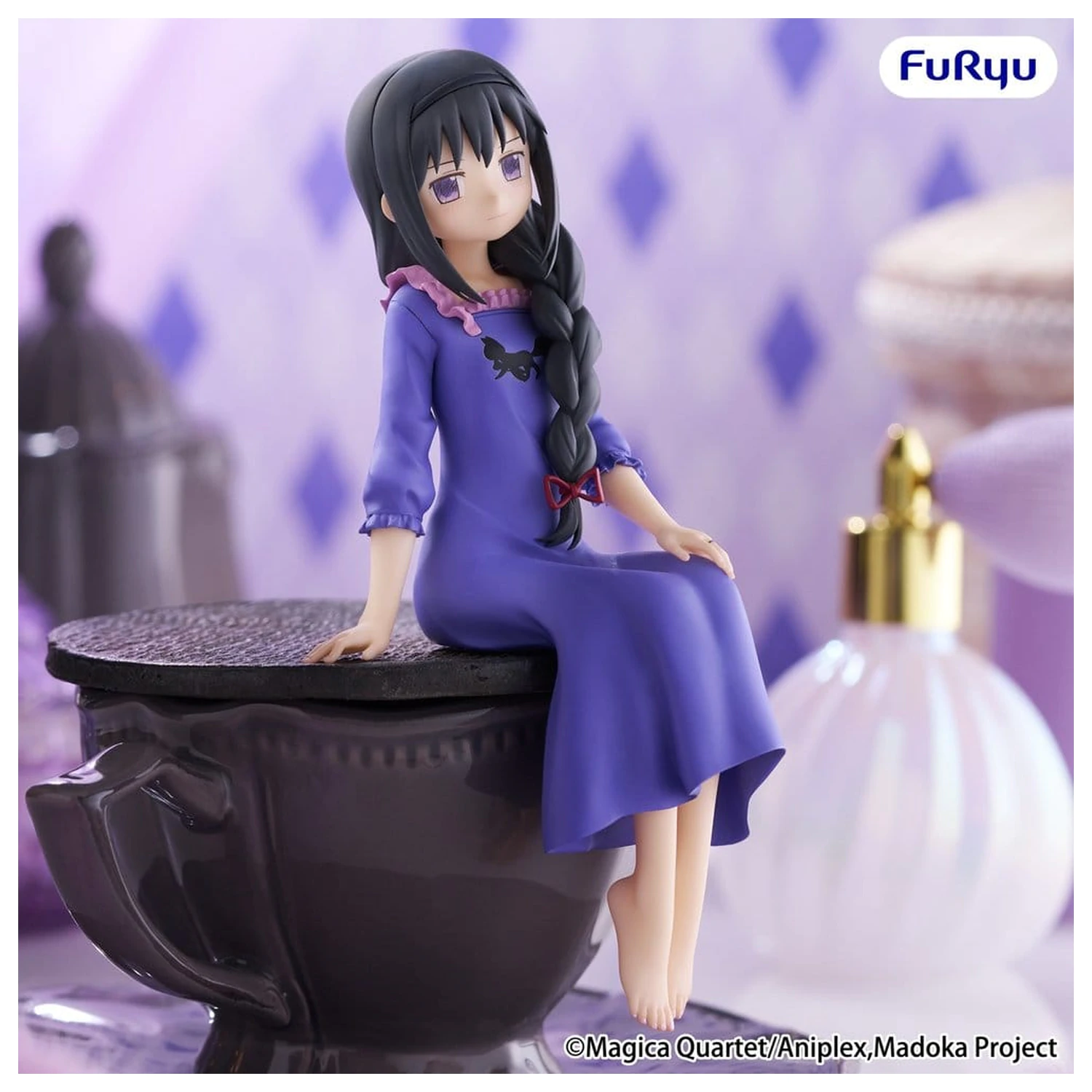 Puella Magi Madoka Magica PVC figura zamašek za skodelico rezancev -Homura Akemi- 15 cm fotografija izdelka