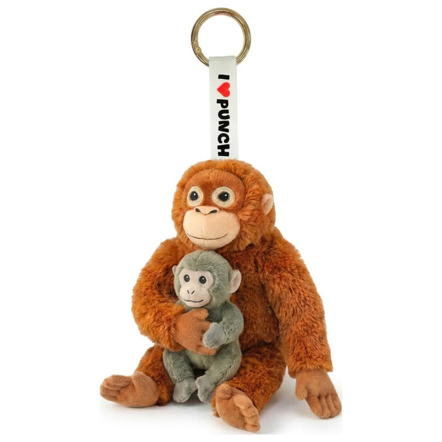 Punch monkey plišasti obesek za ključe 15 cm fotografija izdelka