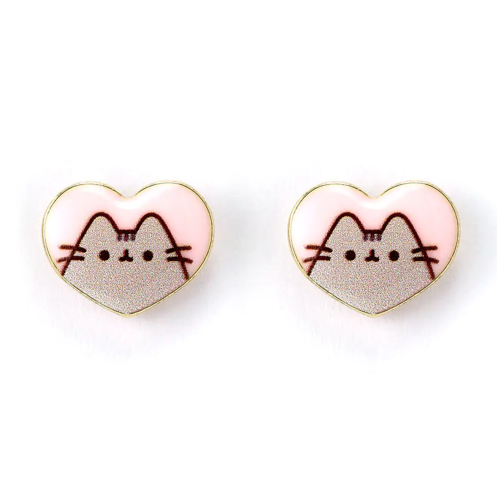 Pusheen uhani v obliki srca fotografija izdelka