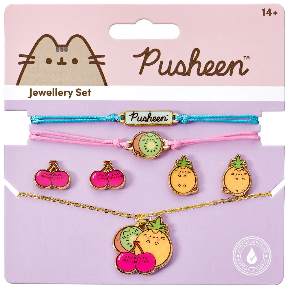 Pusheen Set Ogrlica + zapestnice + uhani fotografija izdelka